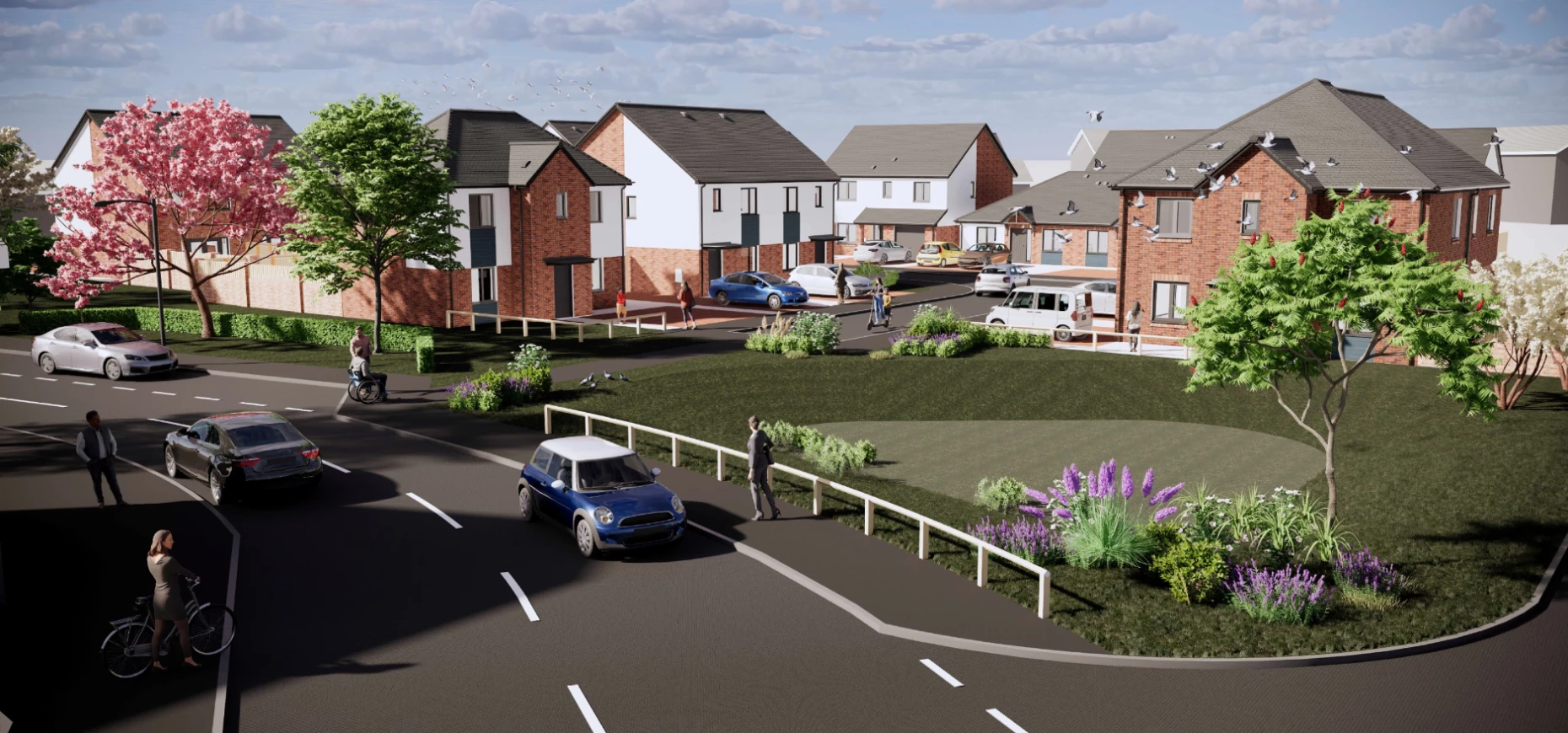 An artist's impression of the Farnham Road development, which will deliver 22 affordable homes in Newton Hall, County Durham