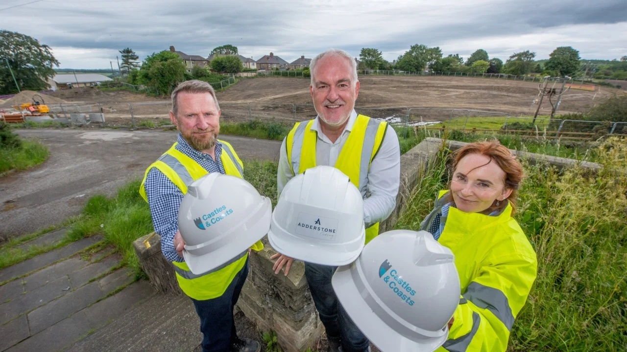 Rob Brittain, CCHA’s Executive Director of Homes & Investment, Stephen McCoy, CEO at Adderstone Living and Jo Ellis, CCHA'S Development Manager